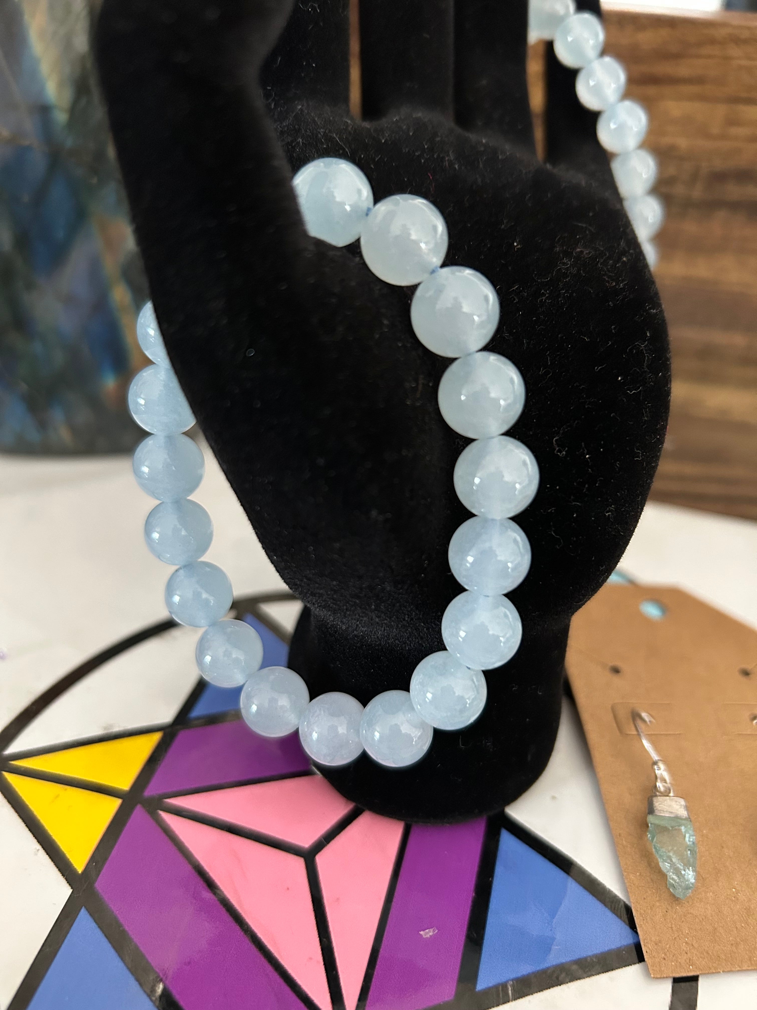 Authentic Aquamarine Crystal Bracelet (Large Size)