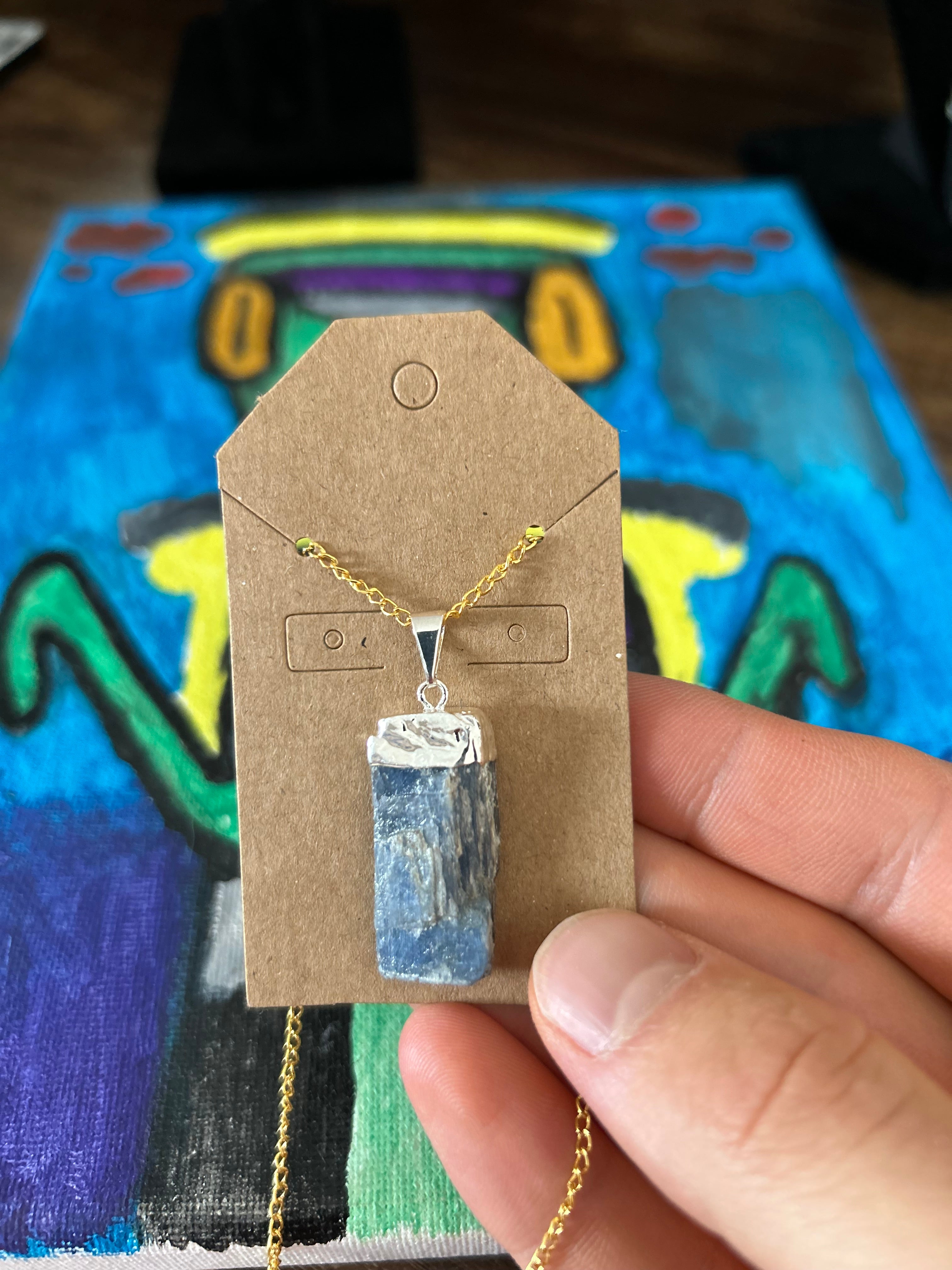 Authentic Blue Kyanite Healing Crystal Necklace