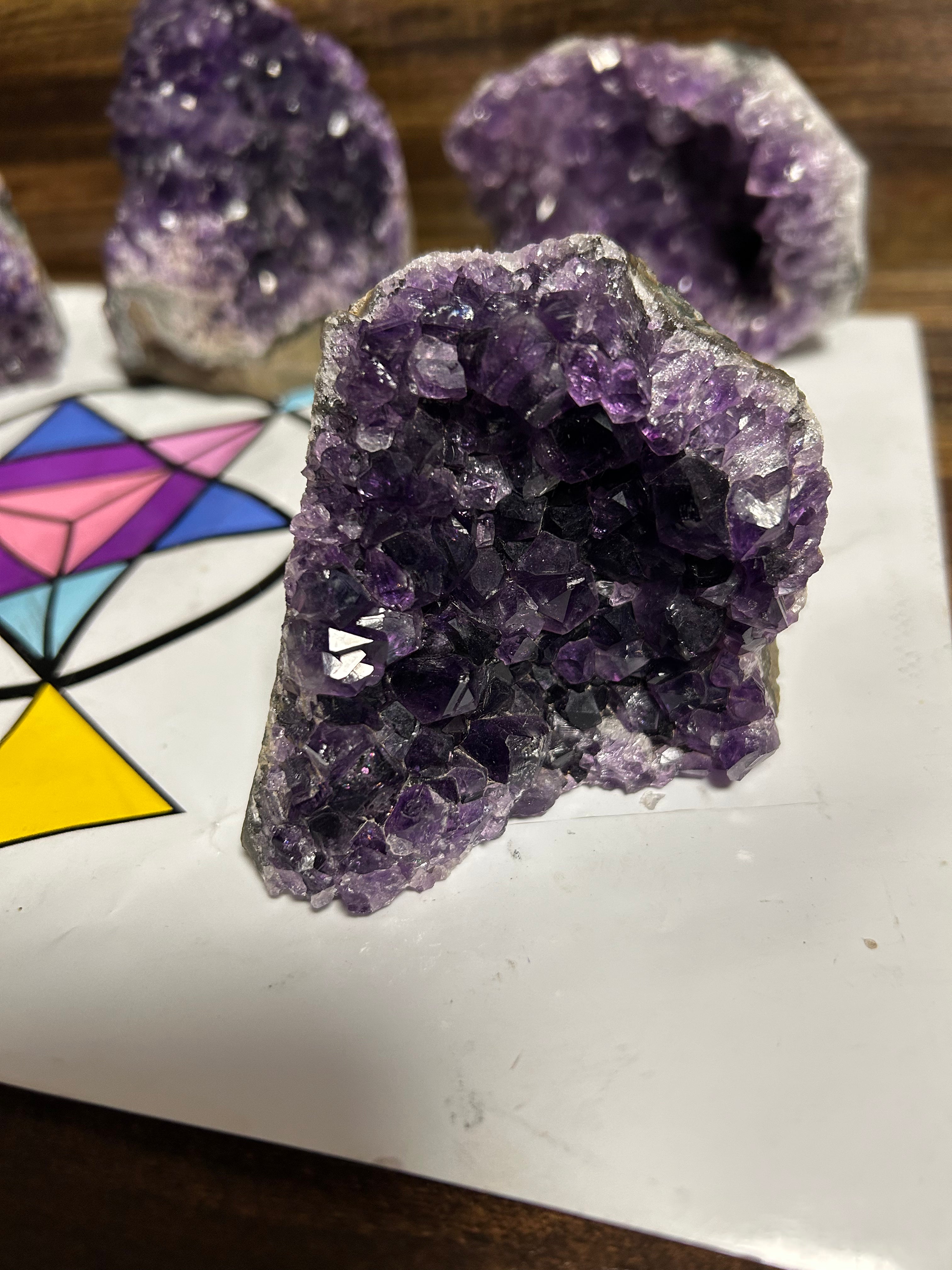 Small Amazing Uruguayan Amethyst Cut Base