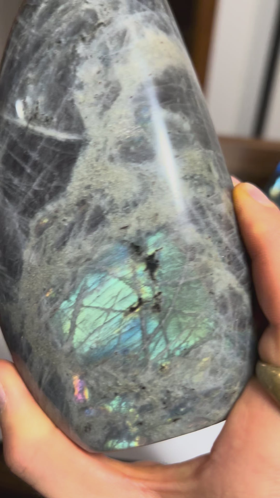 Purple Blue Yellow Labradorite Free Form from Madagascar