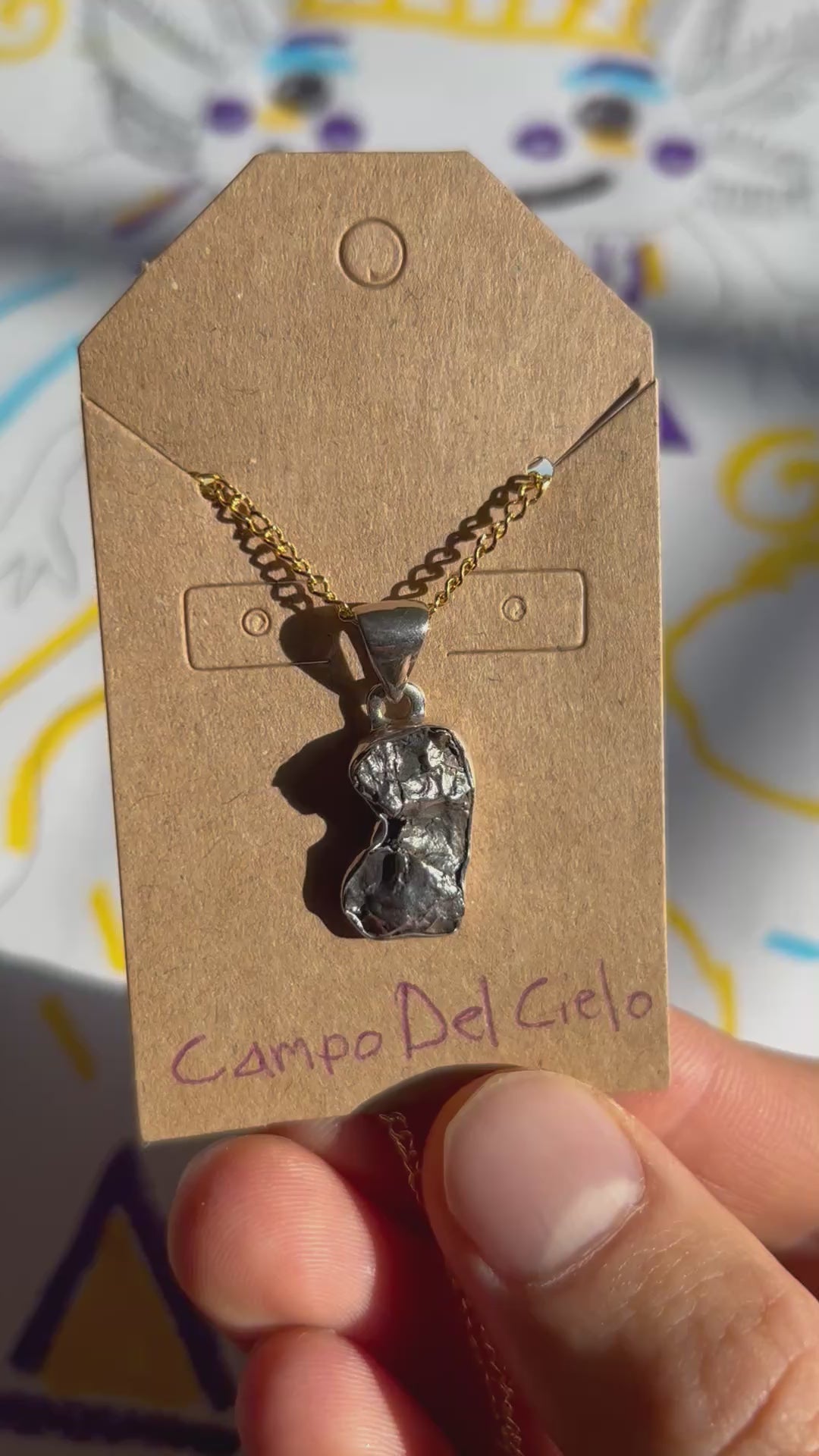 Authentic Campo Del Cielo Meteorite .925 Sterling Silver Pendant and Necklace