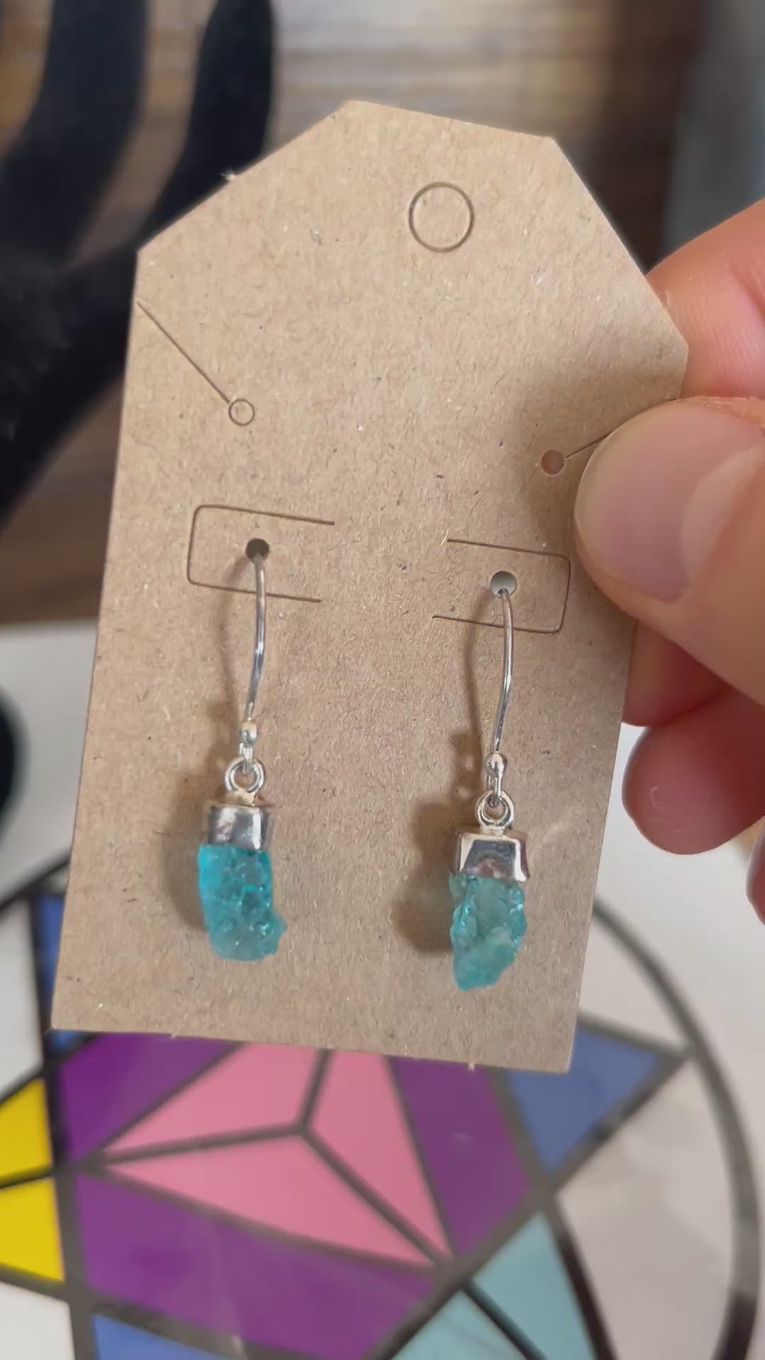 THROAT CHAKRA GLOWING Blue Apatite .925 Sterling Silver Earrings