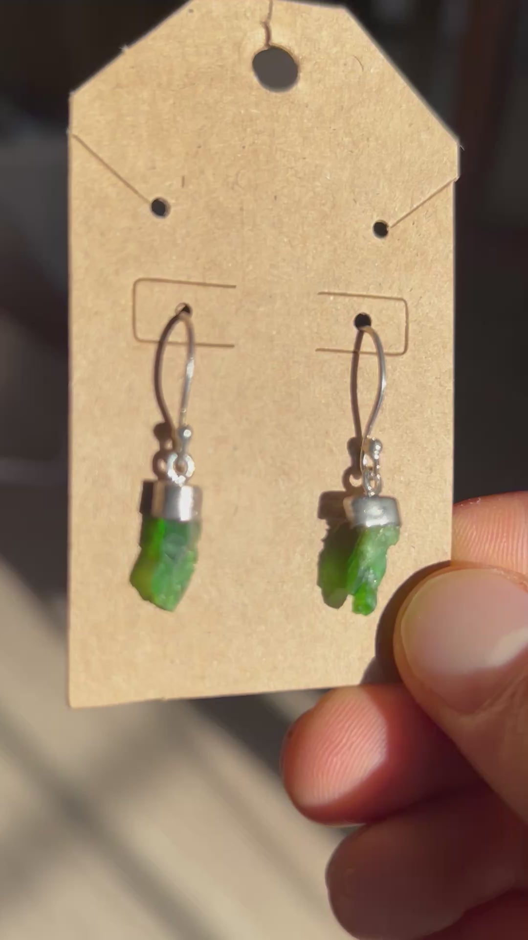 HEART CHAKRA Detox Authentic Chrome Diopside .925 Sterling Silver Earrings