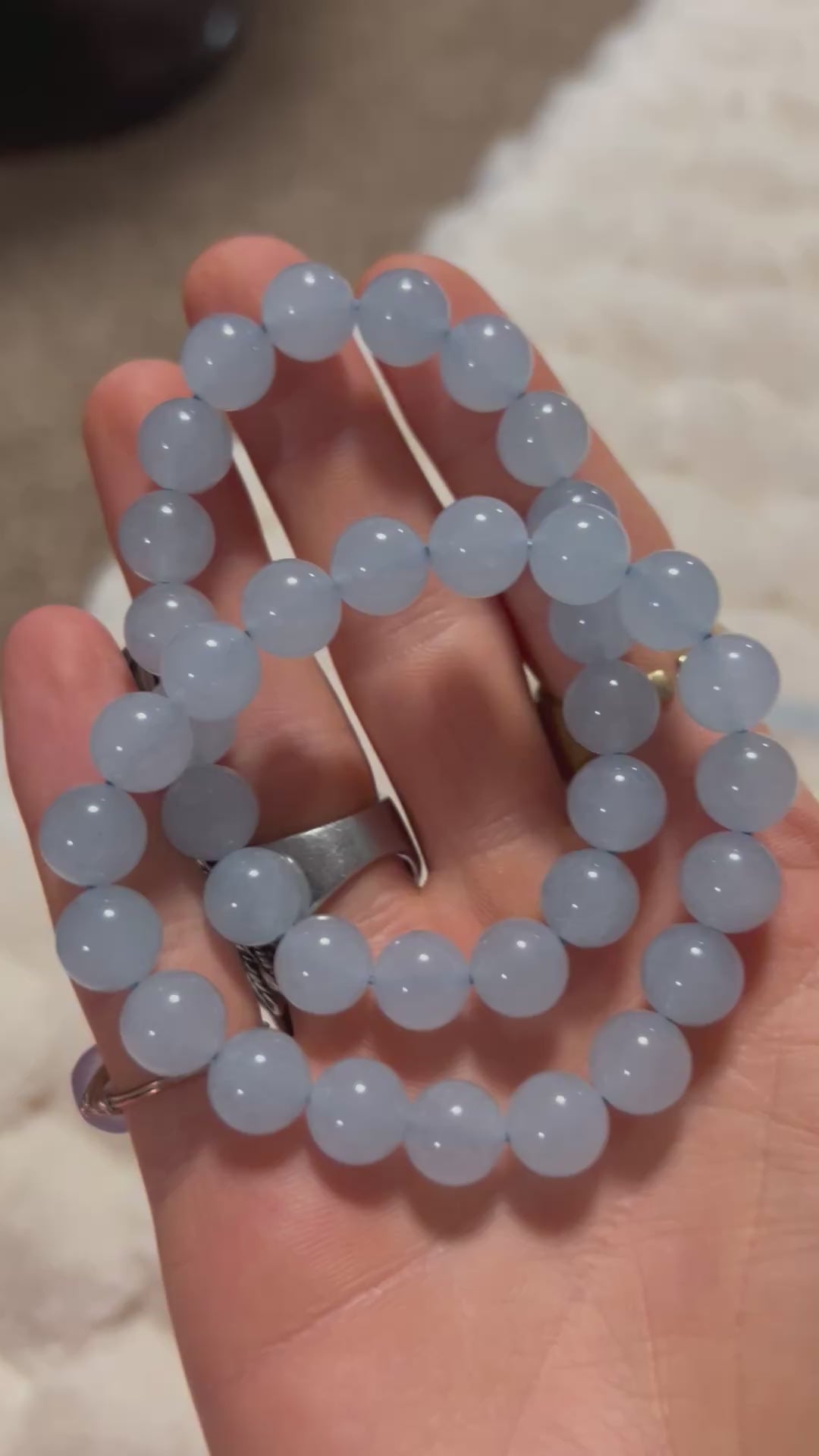 Authentic Aquamarine Crystal Bracelet (Large Size)