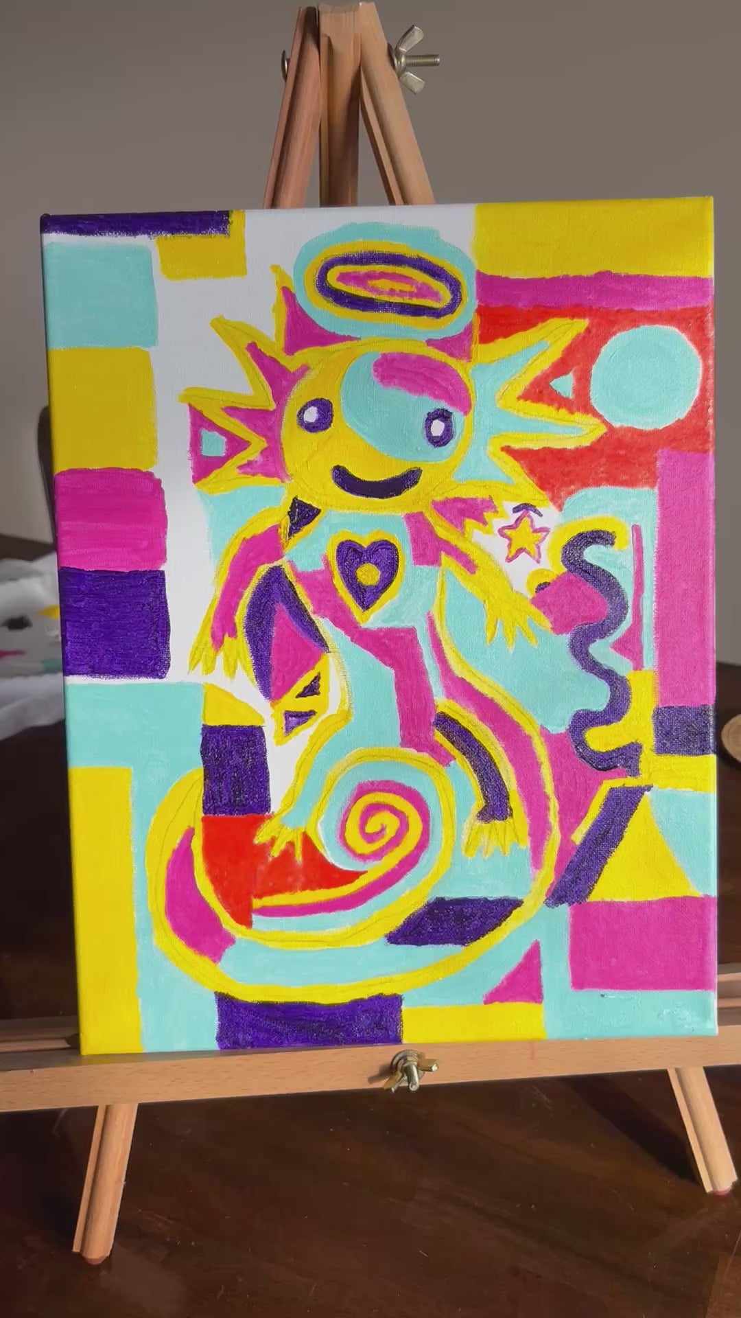 333 Healing Axolotl Original Canvas Painting Art By Arion